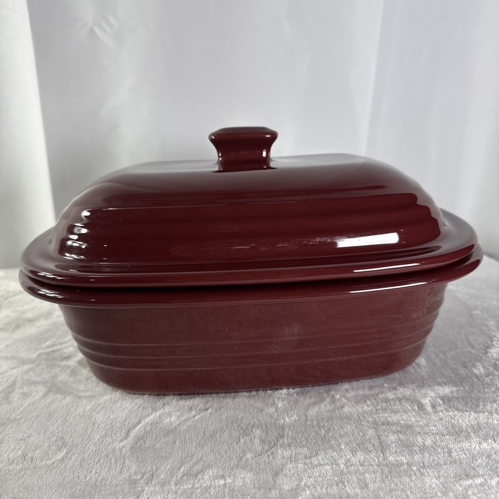 Pampered Chef New Traditions Deep Covered Baker 3.1 Qt Cranberry 1321 Made USA